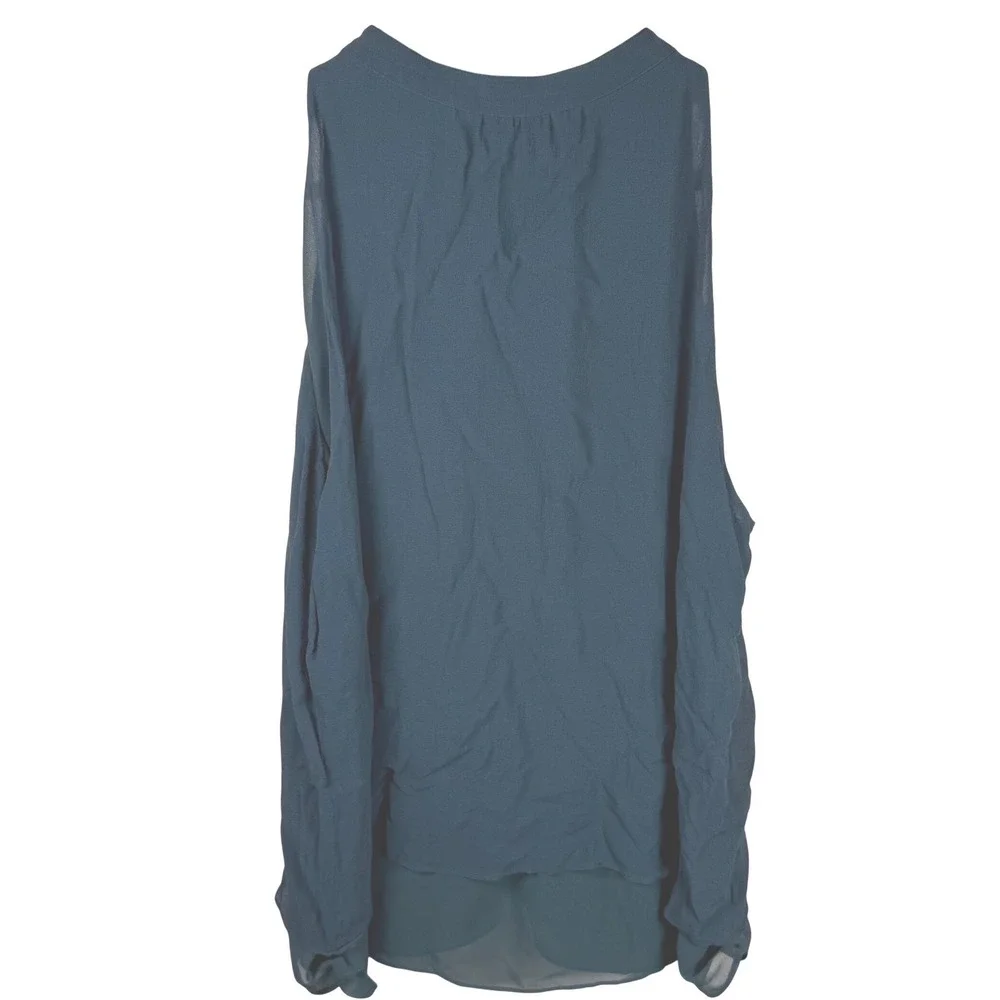 Tory Burch Ruffle Front Blouse‎ Women 14 Forest Green Silk Career Corporatecore